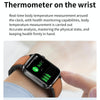 F100 1.7 inch HD Square Screen TPU Strap Smart Watch Supports Body Temperature Monitoring/Blood Oxygen Monitoring(Blue)