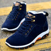 Men Snow Boots Warm Fur Winter Boots Men Winter Boots, Shoe Size:42(Blue)
