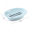 Double Lattice Home Bathroom Soap Dish Box Case Holder Container(Blue)