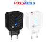 PD03 20W PD3.0 + QC3.0 USB Charger with Type-C to 8 Pin Data Cable, EU Plug(White)