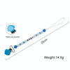 Infant Baby Pacifier Clip Chain Clay Crystal Anti-drop Heart Nipple Clip(Blue)