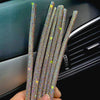 5 PCS Car Outlet Diamond Decorative Strip Air Conditioning Port U-Shaped Clip Strip(Blue)
