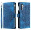 For Samsung Galaxy A36 Multi-Card Totem Zipper Leather Phone Case(Blue)