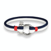 Navy Style Sport Camping Parachute Cord Survival Bracelet with Stainless Steel Shackle Buckle(Red)