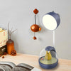 LED Cartoon Table Lamp Dormitory Bedside Eye Protection USB Children Reading Night Light(Yellow)