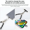 Pearl Silver Metal Buckle Phone Wrist Strap Phone Short Lanyard(Light Grey)