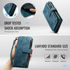 For Samsung Galaxy S25 5G CaseMe C30 Card Slots Zipper Wallet Leather Phone Case(Blue)