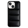 For iPhone 13 Carbon Fiber Texture Down Jacket Phone Case(Black)