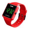 SKMEI 1541 Fashion Led Watch Square Couple Model Waterproof Electronic Watch Silicone Watch(Red)