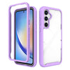 For Samsung Galaxy A35 5G Starry Sky Solid Color Shockproof TPU Clear PC Phone Case(Purple)