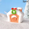 3pcs Christmas Lovely Micro Landscape Snow Ornament Decorative Accessories, Style: No.16 Wreath Christmas House
