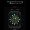 BINBOND S034 30M Waterproof Quartz Watch Skull Skeleton Luminous Watch(Black Steel Black Gold Nail)