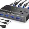 KC-KM434B USB3.0 4 Port USB Shared Device 4 Port Printer Sharing Device Keyboard Mouse Switch