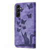 For Samsung Galaxy A26 5G Butterfly Cat Embossing Flip Leather Phone Case(Purple)