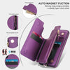 For Samsung Galaxy S23 5G Double Flap Zipper RFID Leather Phone Case with Short Lanyard(Dark Purple)