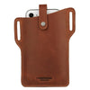 HUMERPAUL Men Leather Retro Belt Mobile Phone Bag(Khaki)