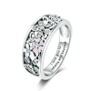S925 Sterling Silver Ring Flower Dance Fashion Personality Ring, Size:9 US Size