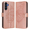 For Samsung Galaxy A26 5G Global Embossed Butterfly Leather Phone Case(Rose Gold)