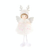 Christmas Tree Pendant Beaded Saree Angel Girl Hanging Decoration Children Cute Doll Gift(White)