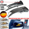 1 Pair For Mercedes-Benz A Class W176 2013-2017 Car Dynamic LED Turn Signal Light Rearview Mirror Flasher Water Blinker (Transparent Black)