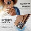 For iPhone 12 Pro Max DG.MING MAGKING-K2 Series MagSafe RFID Card Bag Detachable Phone Case(Brown)