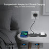 QGeeM WC07 3 In 1 Foldable Magnetic Phone Wireless Charger, US Plug(Black)