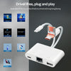 NK-107TL Pro USB-C / Type-C, 8 Pin, USB to 8 Pin, USB, RJ45 Multi-function Adapter(White)