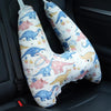 55x66cm Children Car Seat Belt Prevent Neck Strangulation Sleeping Pillow(Fina Dinosaur Pink)