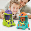 Children Rocket Grab Ball Machine Toys Mini Simulation Catching Crane Model(Purple Green)
