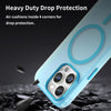 For iPhone 14 Pro Max MagSafe Frosted Translucent TPU + PC Full Coverage Phone Case(Blue)