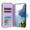 For Samsung Galaxy S25+ 5G Crossbody Rhombic Zipper Tower Buckle Leather Phone Case with Lanyard(Purple)