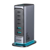 JOYROOM JR-TCM02 6 in 1 65W GaN 4 USB-C & 2 USB-A Multi-port Charger, Power Plug:UK Plug(Dark Gray)