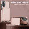 For Samsung Galaxy Note20 Crossbody Dual-buckle Wallet RFID Back Leather Phone Case(Rose Gold)