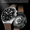 MD3MAX 1.39 inch Round Screen Leather Strap Smart Watch Supports Heart Rate Monitoring/Blood Oxygen Monitoring(Silver)