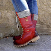 Winter Boots Women Boots Round Toe Platform Warm Females Boots Shoes, Size:41(Red)