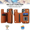 For iPhone 11 Pro Double Flap Zipper RFID Leather Phone Case with Short Lanyard(Brown)