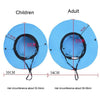 9002 Summer Women Outdoor Sun Hats Fisherman Hat With Ponytail Hole(Two-color Children Blue)