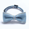 Denim Cowboy Bow Tie Collar, Light Blue, S (16-32cm), Cats & Dogs