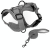 Reflective Dog & Cat Harness Vest with Lead, XL Grey - Breathable & Adjustable