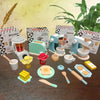 Children Simulation Kitchen Set Baby Wooden Food Cutting Pretend Play Toy Blender