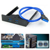 USB 3.0 Front Panel Floppy Disk Bay 20 Pin 2 Ports HUB Bracket Cable(Black)