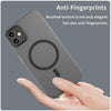For iPhone 12 MagSafe Frosted Translucent TPU + PC Full Coverage Phone Case(Black)