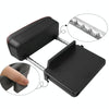 2 PCS Universal Car Wireless Qi Standard Charger PU Leather Wrapped Armrest Box Cushion Car Armrest Box Mat with Storage Box (Black)