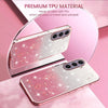 For Samsung Galaxy S25+ 5G Gradient Glitter Flower All-inclusive Phone Case(Pink)