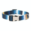 XL Blue Stripe Dog Collar, Adjustable 43-71cm, Polyester & Cotton