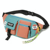 Y9574 Canvas Crossbody Single Shoulder Backpack Light Sports Chest Bag Green+Lanyard