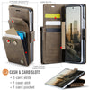 For Samsung Galaxy Z Fold5 5G AutSpace A23 Organ Card Bag Magnetic RFID PU Phone Case(Coffee)