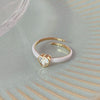 Ladies Light Luxury Pearl Butterfly Opening Adjustable Combination Ring, Specification:J3266