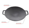 Outdoor Camping BBQ Cast Iron Grill Pan,Style: Baking Pan+Hemp Rope
