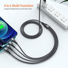 ENKAY 4-in-1 6A USB-A to Type-C / 8 Pin / Micro USB Multifunction Fast Charging Cable, Cable Length:2m(Grey)